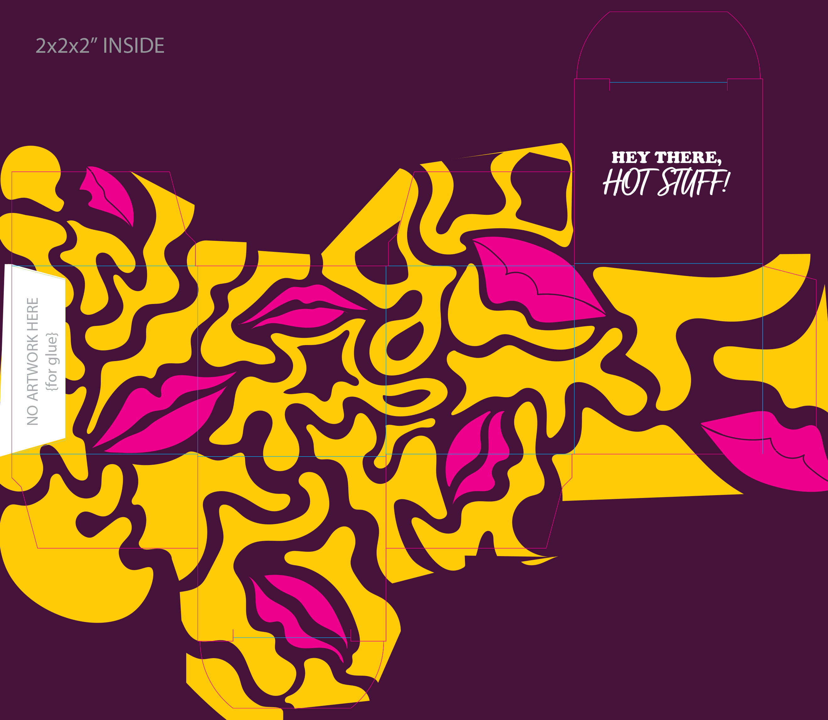 inside dielines for a two inch cude